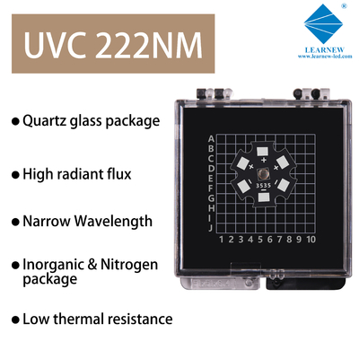 تراشه 222 نانومتری 4040 1W 4.0x4.0mm SMD UVC LED با مدل با راندمان بالا