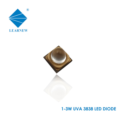 لنز کوارتز شیشه ای 3W 3838 با شدت بالا Smd UVA LED تراشه با قدرت بالا