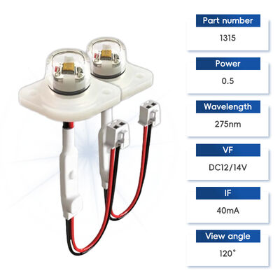 بهره وری بالا قیمت محیط زیست UV UV-C DC12V UVC ماژول LED 275nm 0.5W 40mA IP68 DC24V آب هوا پاک کننده 6-10mW