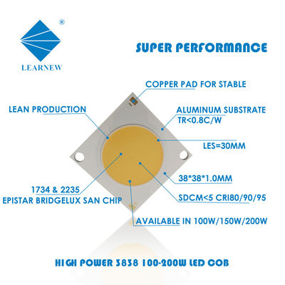 زیرلایه مس آلومینیومی تراشه های LED COB 3000K 4000K 6500K 36 ولت CRI بالا