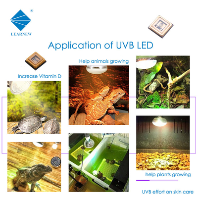 SMD سرامیکی LED UVB LED CHIP 290nm 300nm 310MN 315nm 3535 Chip Led برای مکمل کلسیم حیوانات