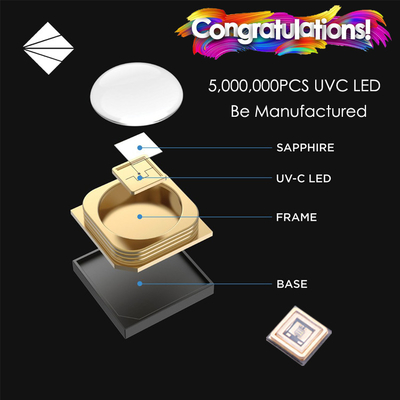 تراشه‌های LED چندگانه UVC، 0.5w-10w 220-280nm 250-260nm 3535 تراشه LED