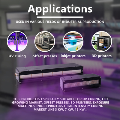 سیستم پردازش UV با طول موج 395 نانومتری قابل تنظیم با قدرت فوق العاده بالا برای خشک کن خشک کن UV 4600 وات خنک کننده آب