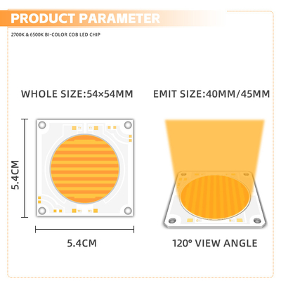 5454 دو رنگ 2700k 6500k Cct قدرت بالا 1500w 200w Cob LED Chip Module برای چراغ عکاسی