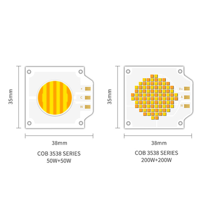 2700k 6500k CCT LED تنظیم شده COB 500W 200W قدرت بالا Ra95 Ra97 COB تراشه LED برای چراغ عکاسی