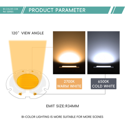 برق بالا 200W 6060 LED cob chip دو رنگ chip برای نور عکاسی