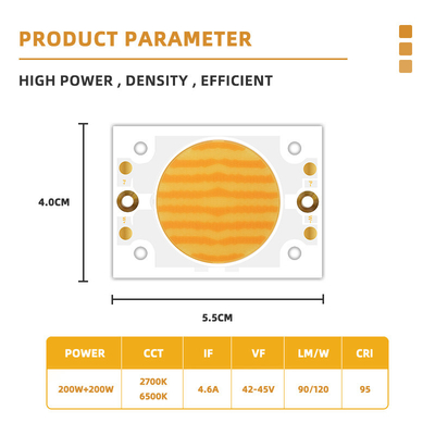 2700k 6500k کارایی بالا 200w 4055 چپ LED SMD سفید گرم انتشار سفید روشن