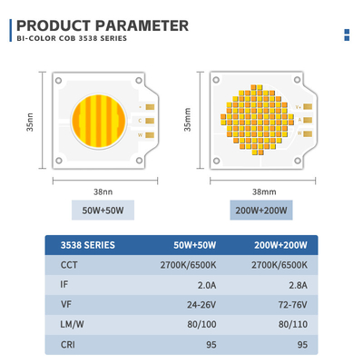 300W قدرت بالا Cob LED 6060 195-205V COB LED چیپ 2700-6500K 90Ra 95Ra+