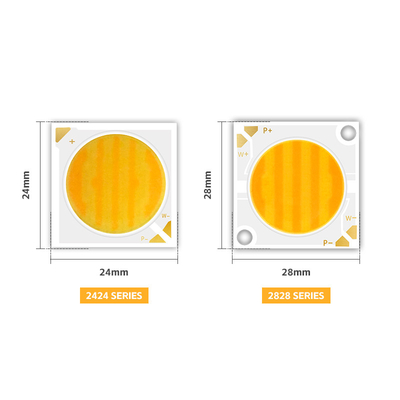 2424 دو رنگ COB LED CCT 2700k تا 6500k CRI95 بالا COB LED Chip Reflector شکل R21mm 40W + 40W 100-110lm / w 1.1A 36-38V چراغ های COB