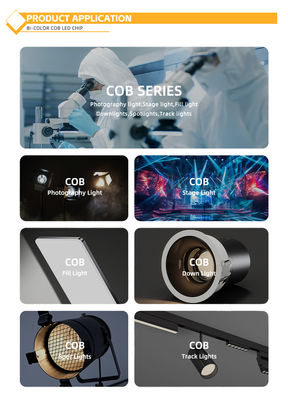 ال ای دی سی او بی دو رنگ با CRI بالا 30W/40W/50W/80W 2 در 1 سفید گرم و سفید سرد 2424 تراشه سی او بی ال ای دی