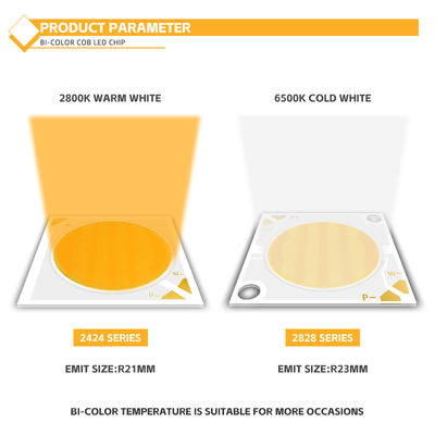 تراشه LED COB سری 2424 2828 با توان 40 وات تا 50 وات، شاخص نمود رنگ بالا (CRI) 80-98 برای روشنایی تجاری