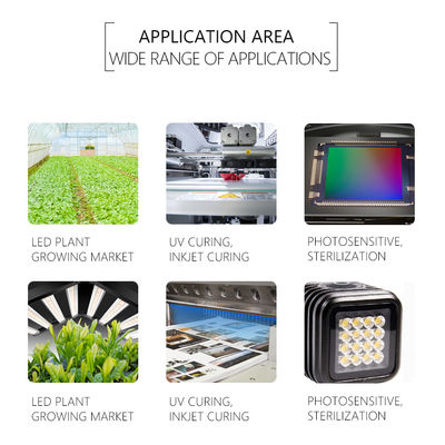 تراشه LED UV قابل تنظیم SMD 3535 3838 8025 220-420nm 5 سال گارانتی