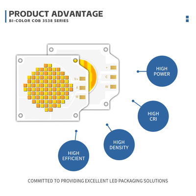 Customized ODM OEM High Power Bi-color COB LED Chip 50W+50W 200W+200W for Film Light with 2700K-6000K Color Temperature