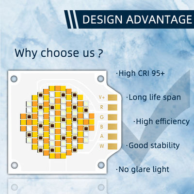 تراشه LED COB RGBWW با کیفیت بالا 3538 با 2 سال گارانتی، ولتاژ ورودی 24-26 ولت و 10000 ساعت کارکرد برای نور صحنه LED