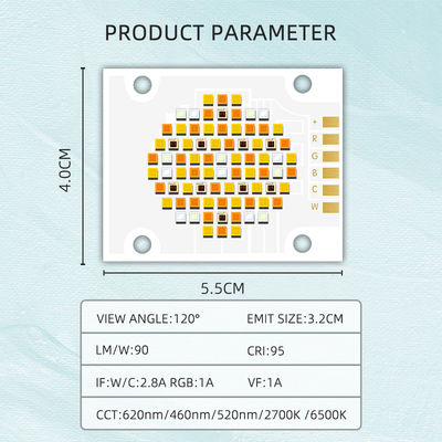 تراشه LED COB با توان بالا با پنج رنگ RGBWC 180W 300W DC 21v-48v برای نورپردازی صحنه و عکاسی