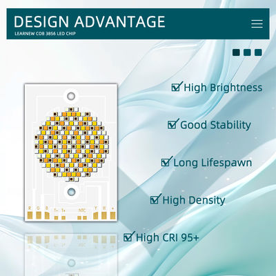 تراشه LED COB با توان بالا 300 وات 500 وات RGBWW 38x56mm 110LM/W 2400K-7000K برای روشنایی تجاری