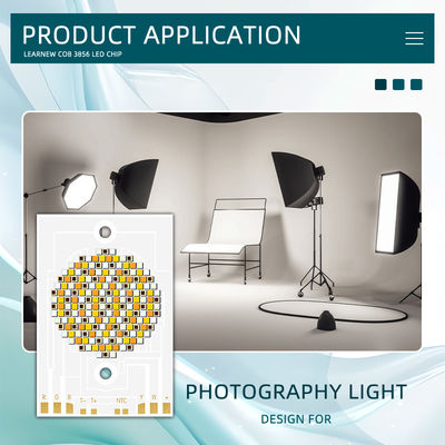 تراشه LED COB با توان بالا 300 وات 500 وات RGBWW 38x56mm 110LM/W 2400K-7000K برای روشنایی تجاری