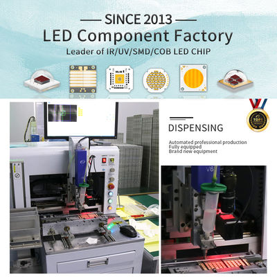 تراشه LED COB پنج رنگ RGBWC با توان 180 وات و 300 وات، ولتاژ ورودی 21-24 ولت و زاویه دید 120 درجه برای نورپردازی عکاسی