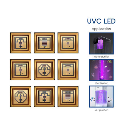 1W 225 نانومتر UVC پیکاپ 233.8 نانومتر قدرت نوری LED 2-3 میلی‌وات 6-8 ولت 150 میلی‌آمپر SMD 3.8 میلی‌متر دیود LED UV-C لنز گنبدی 60 درجه