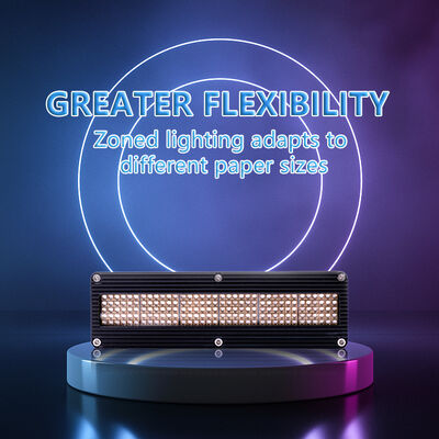 طول عمر سیستم UV LED پخت AC220V 1200W طول 395 نانومتر 310 میلی متر دستگاه های چاپ 12 وات بر سانتی متر مربع 0-12 ولت کم نور چاپ افست