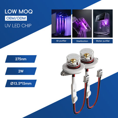 بهره وری بالا قیمت محیط زیست UV UV-C DC12V UVC ماژول LED 275nm 0.5W 40mA IP68 DC24V آب هوا پاک کننده 6-10mW