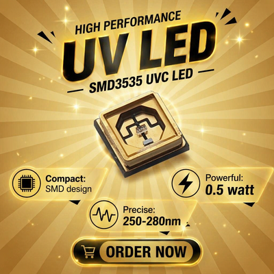 تراشه های کمکت UV LED که انتشار طول موج دقیق را برای کاربردهای فوتوشیمیایی و تحلیلی ارائه می دهند